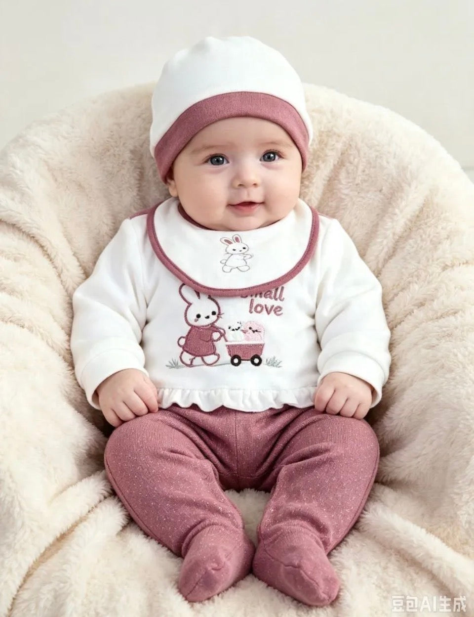 Baby romper set slapper en mutjes