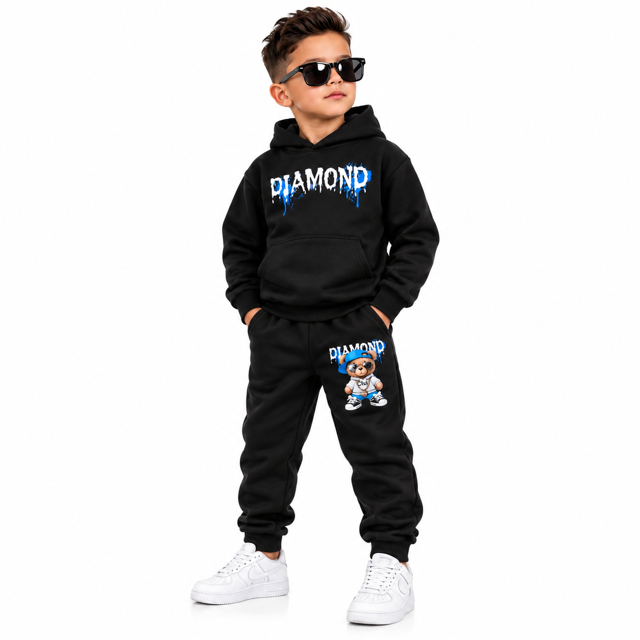 Jongens Joggingpak Hoodie Bear Blauw HB-27
