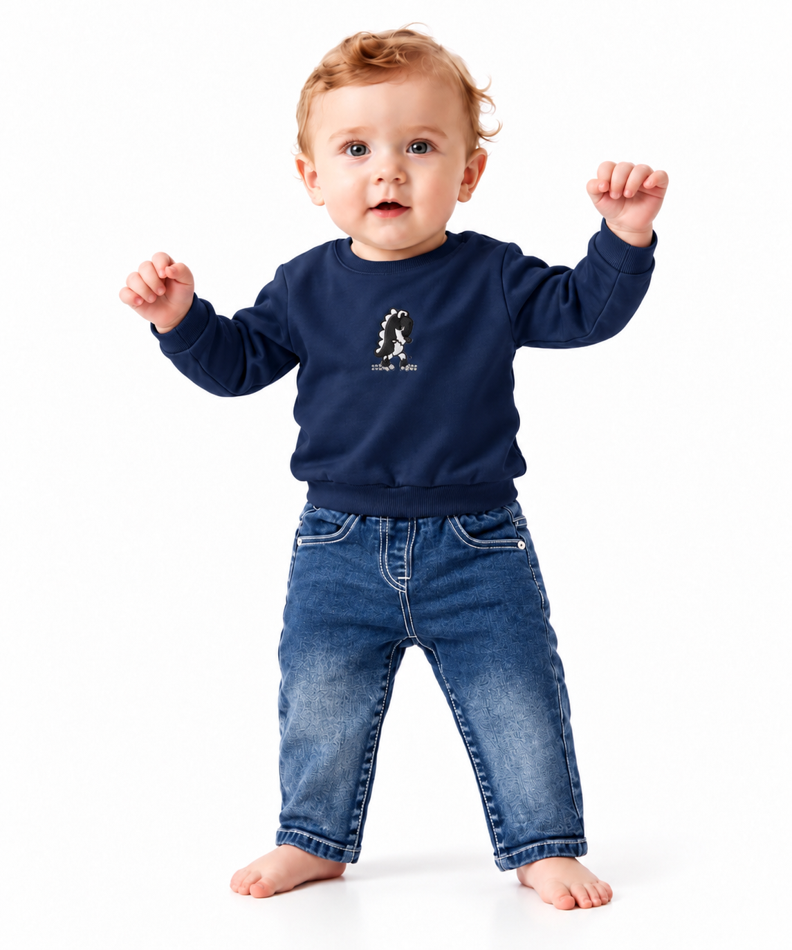 Jongens baby setje dino donkerblauw