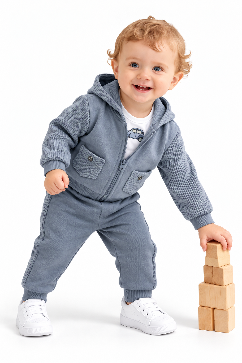 Baby jongens setje 3 delig blauw