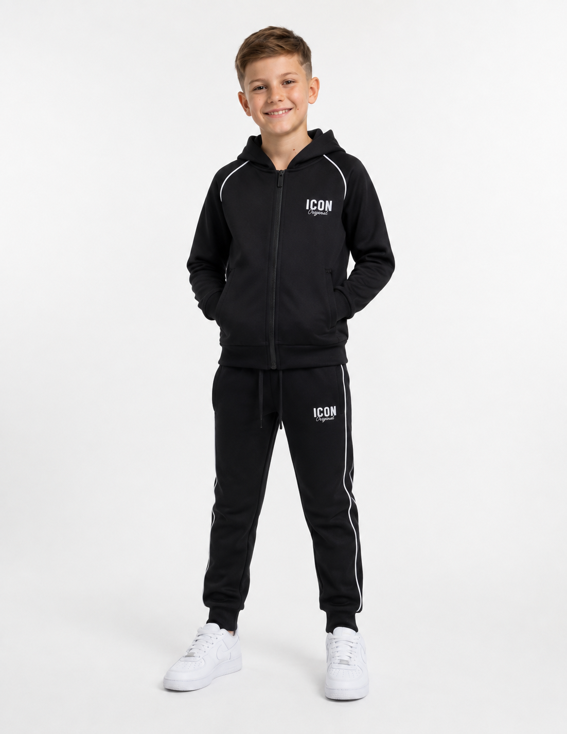 icon jongens  trainings pak zwart