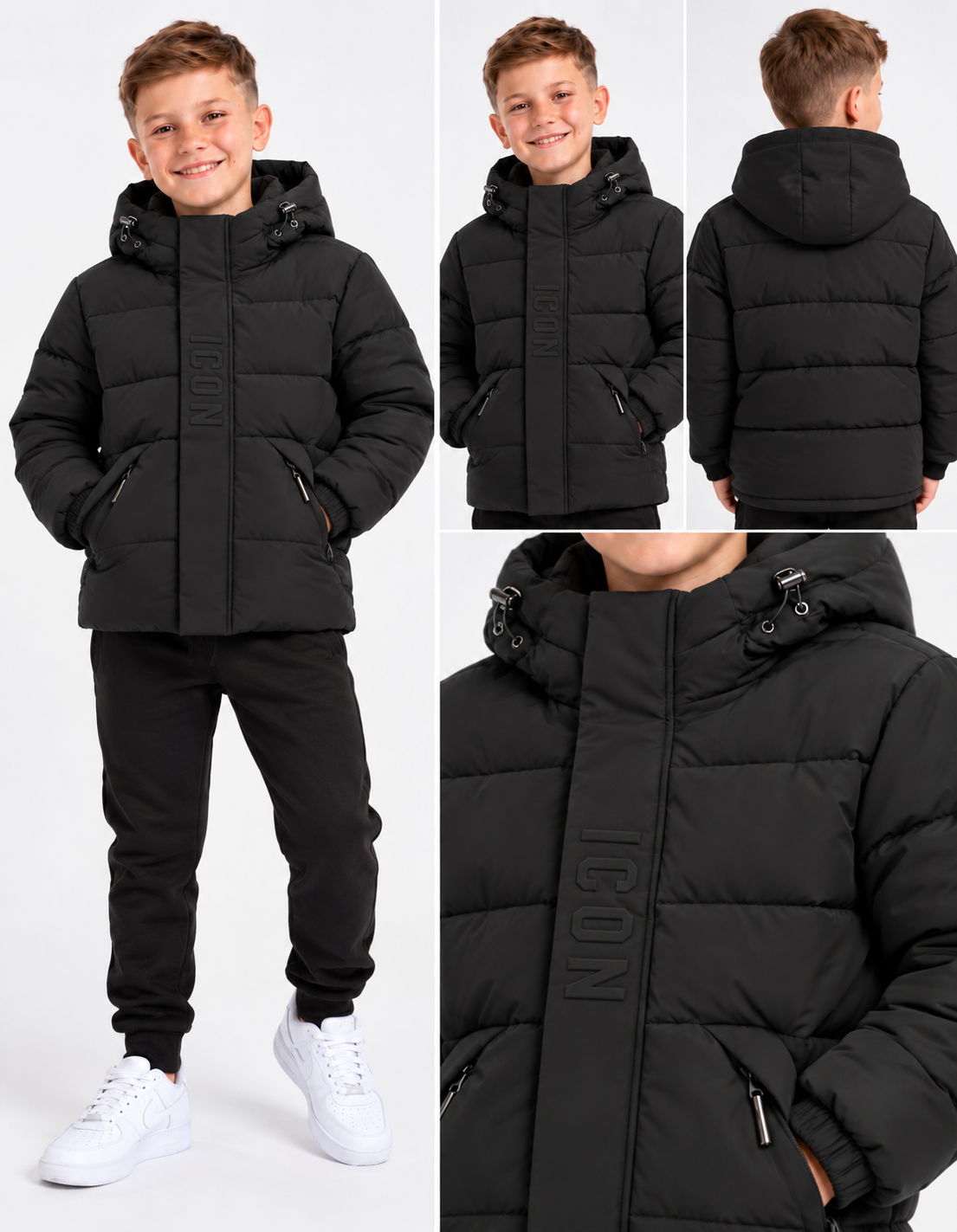 Icon winterjas zwart