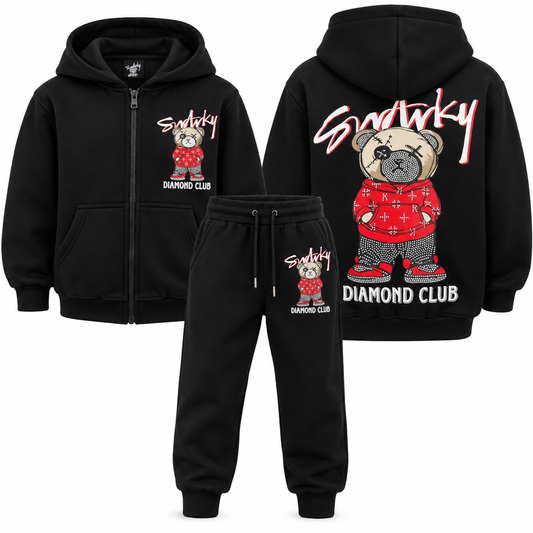 Joggingpak Jongens Bear – Rood met Vest HB-25