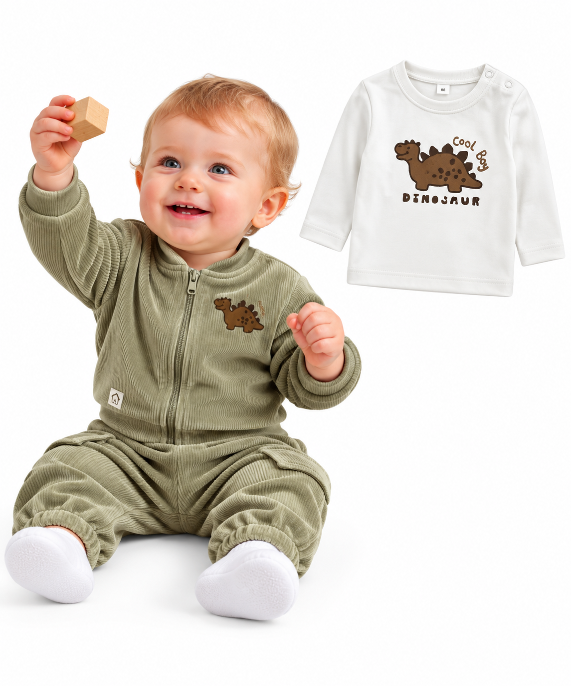 Baby jongens set driedelig dino