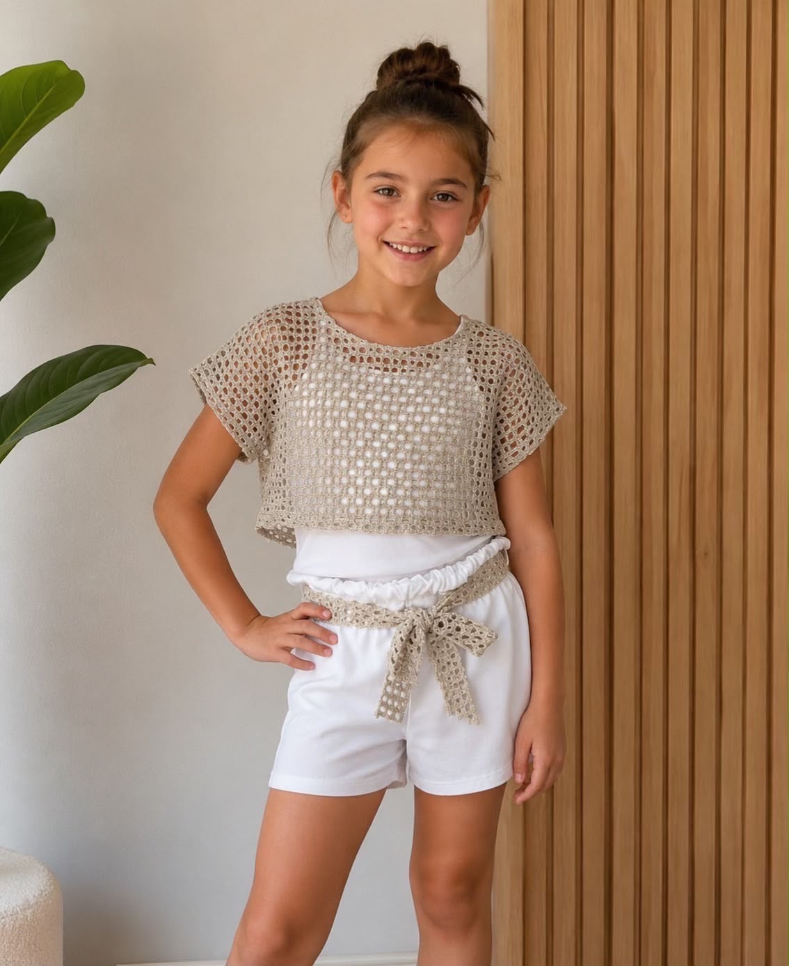 Meisjes setje beige