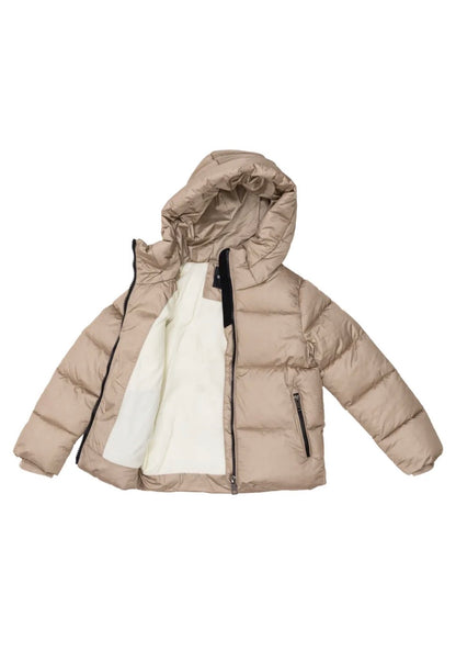 Meisjes winterjas taupe