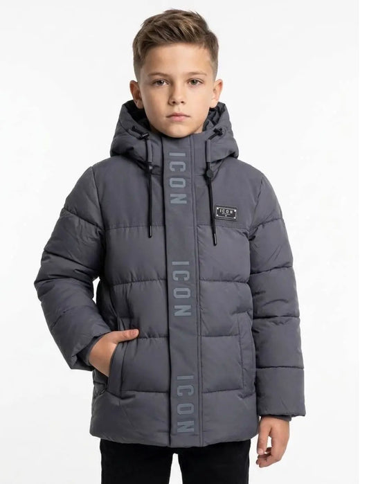 Jongens winterjas grijs