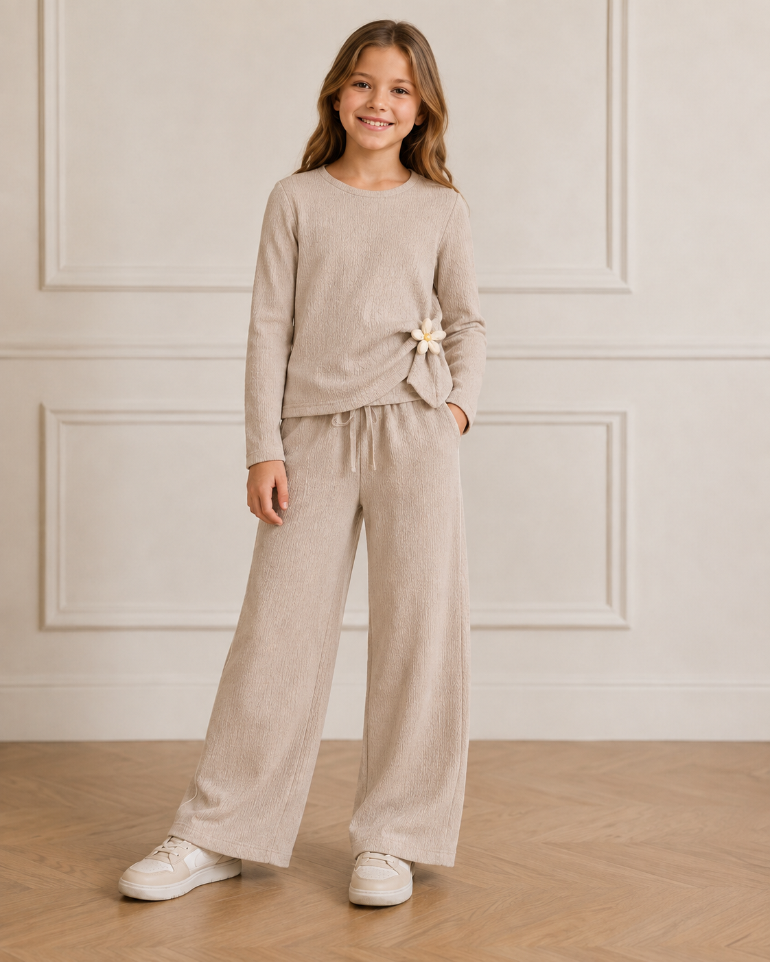 Meisjes set beige