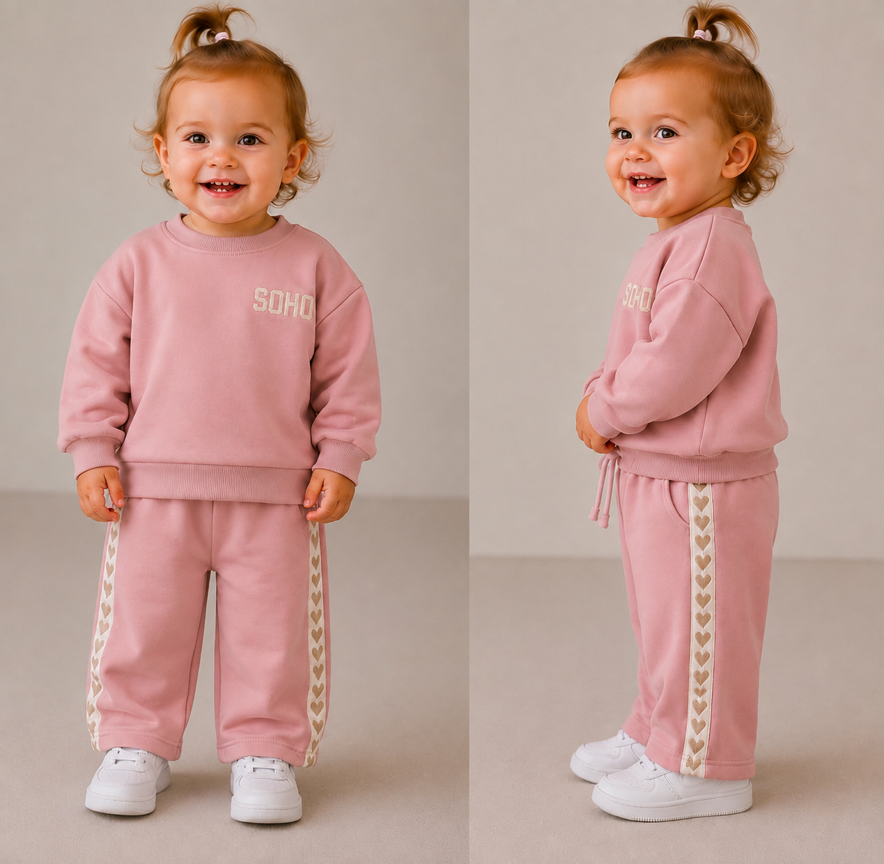 soho setje oudroze baby/peuter