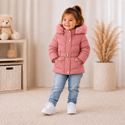 Meisjes winterjas roze