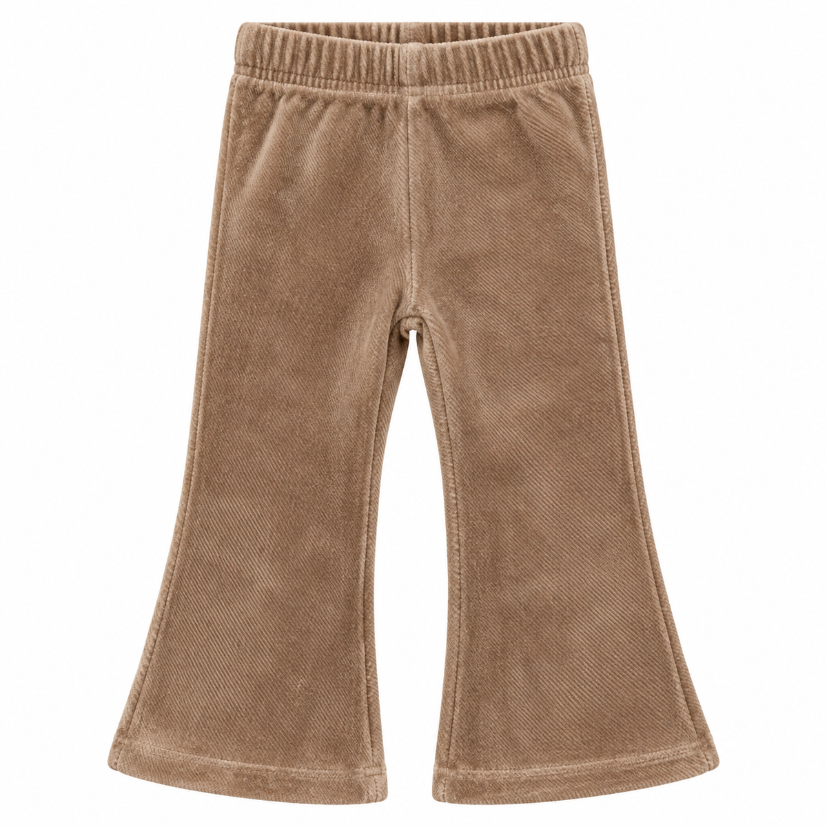 Meisjes flared broek bruin van soepele stof