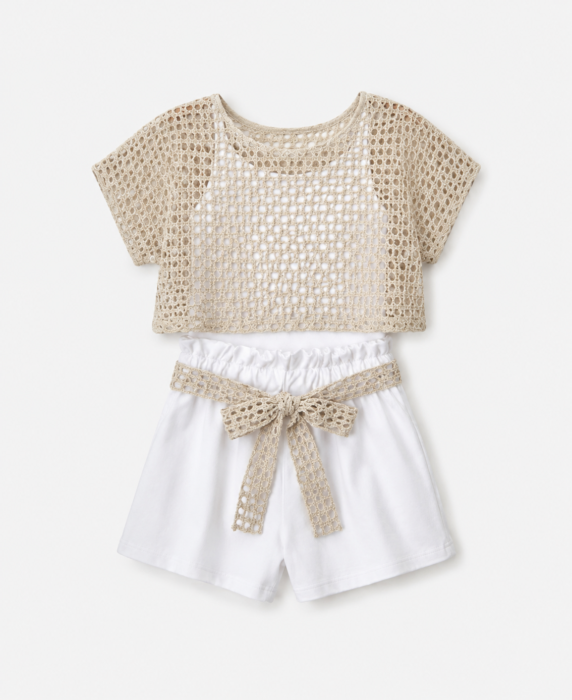 Meisjes setje beige