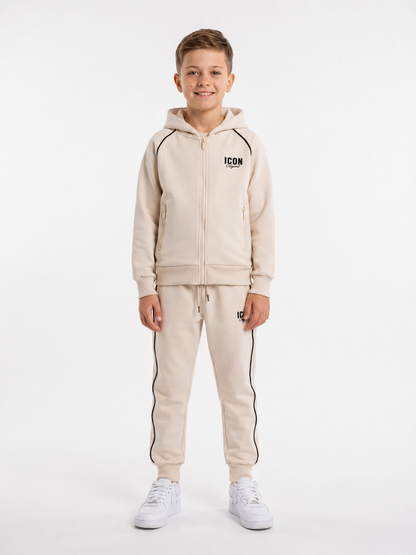 Icon jongens trainingspak beige